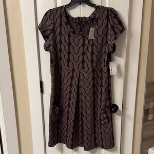 Enfocus Brown Patterned Mini Dress
